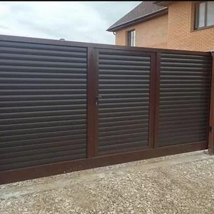 Откатные ворота Prestige с заполнением роллетным профилем