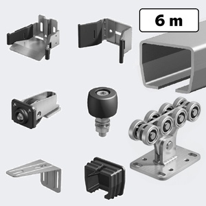 Комплект для откатных ворот с оцинкованной шиной 6м весом до 450 кг