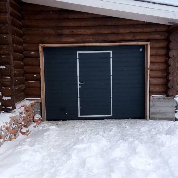 Установка секционных ворот цвет RAL7016 Серый антрацит