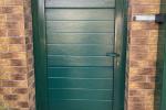 Установка откатных ворот цвет RAL6005 Зеленый мох S-гофр