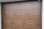 Секционные ворота в цвете Темный дуб