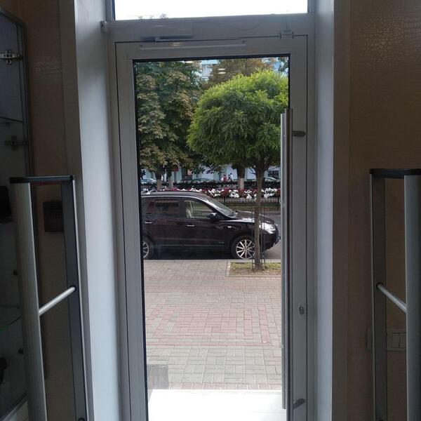 Алюминиевая входная дверь для салона обуви