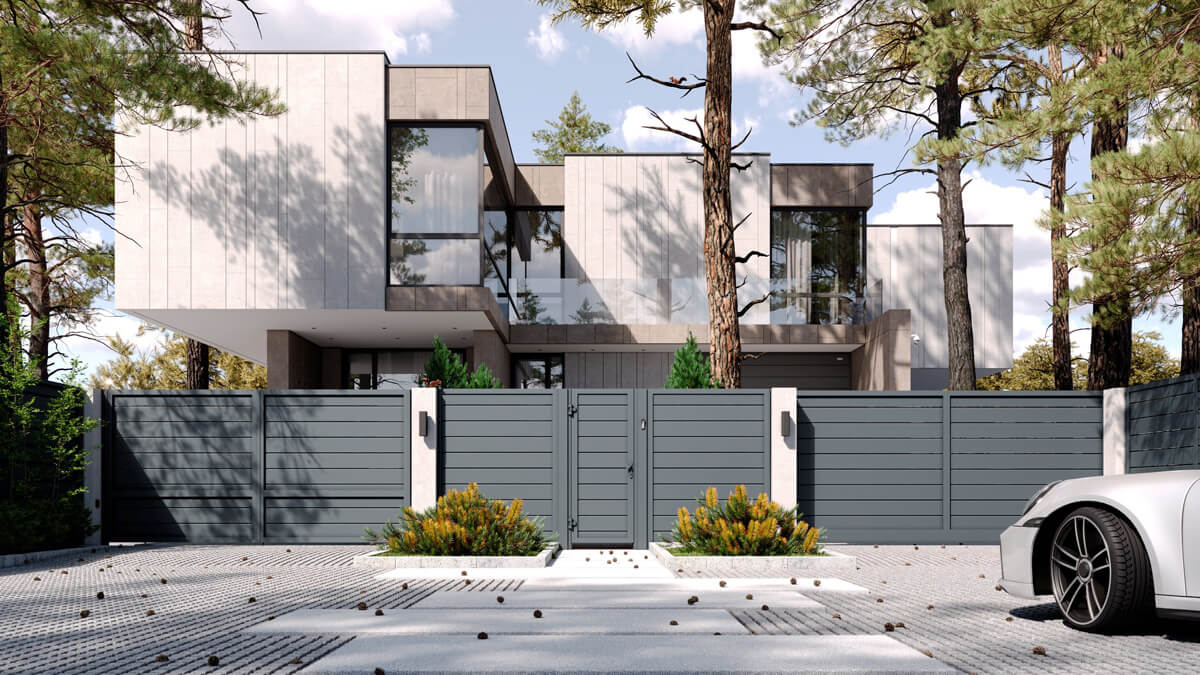 Въездные ворота каркас Alutech